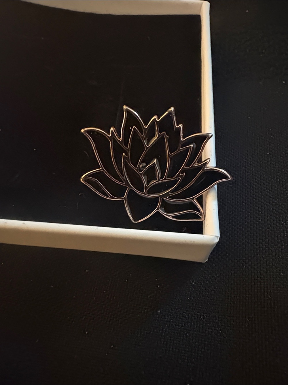 Silver Lotus Flower Brooch Pin - Elegant Floral Jewelry